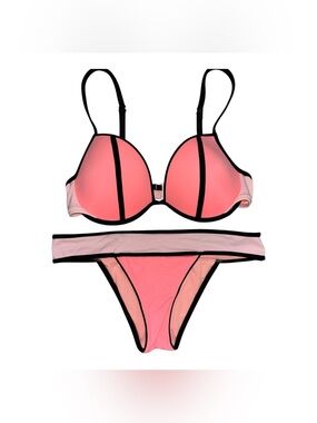 VS Fabulous Push Up Bikini in Pink & Coral  Block Color